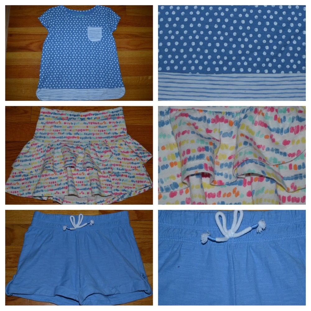 Youth girls Jumping Beans t-shirt, shorts and skorts set, size 5